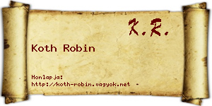 Koth Robin névjegykártya